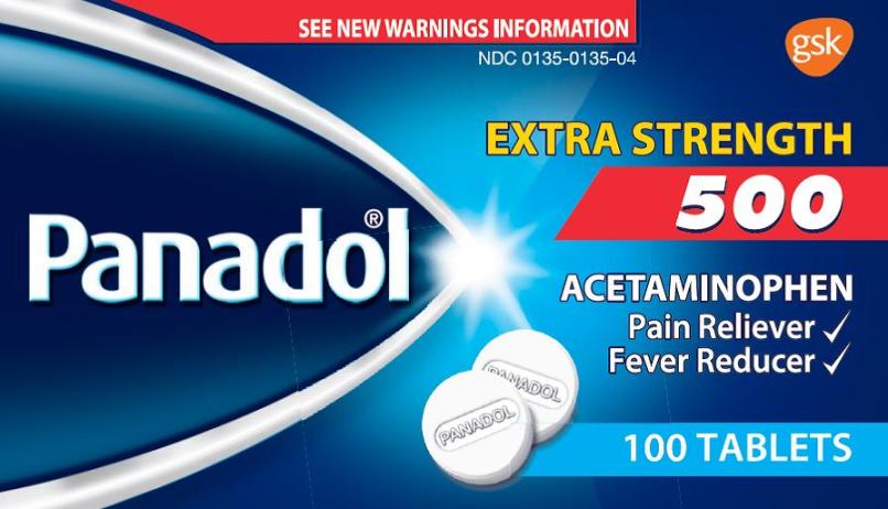 Panadol Extra Strength 100 Tablet carton