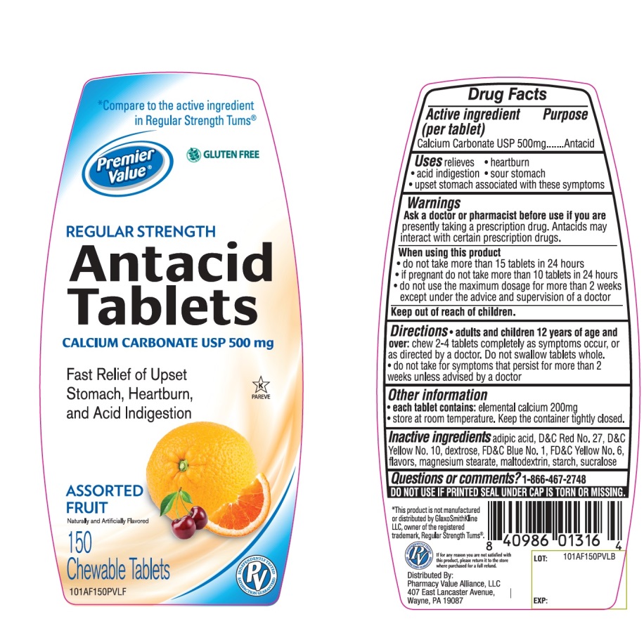 Premier Value Regular Strength Assorted Fruit Antacid Tablets 