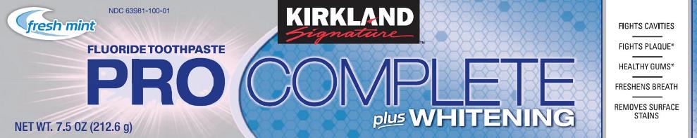Kirkland Pro Complete plus whitening 7.5oz (212.6g) carton