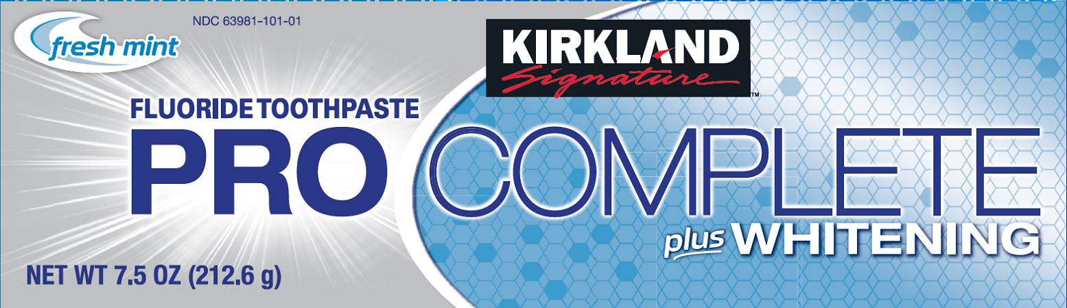 Kirkland Pro Complete plus whitening 7.5oz (212.6g) carton