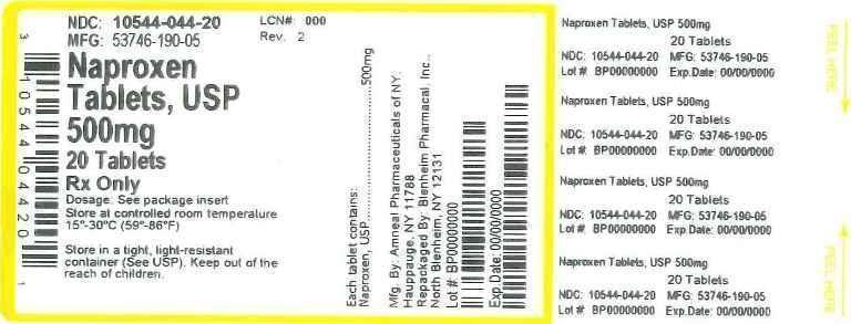 Label Graphic- Naproxen 500mg 20s
