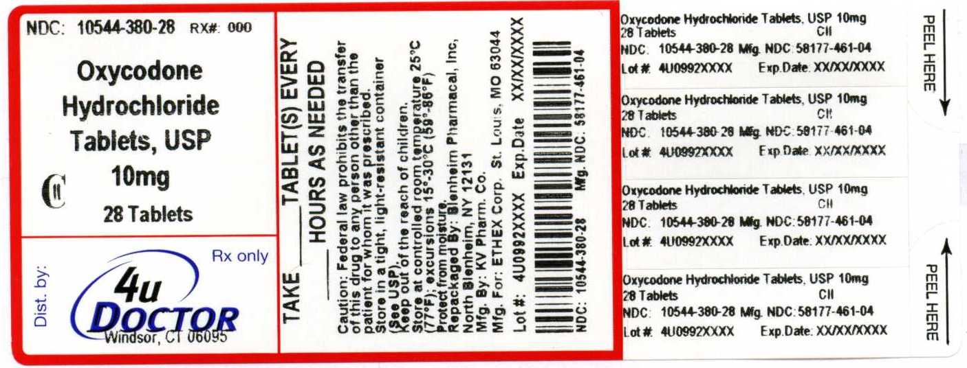 Oxycodone HCl 10mg Label