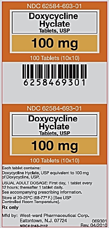 Doxycycline Hyclate 100 mg Tablets, USP (10x10)