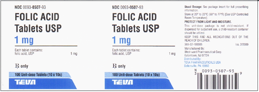 Folic Acid Tablets USP 1 mg 100s Unit-dose Label