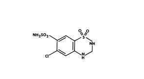 Structural formula for hydrochlorothiazide