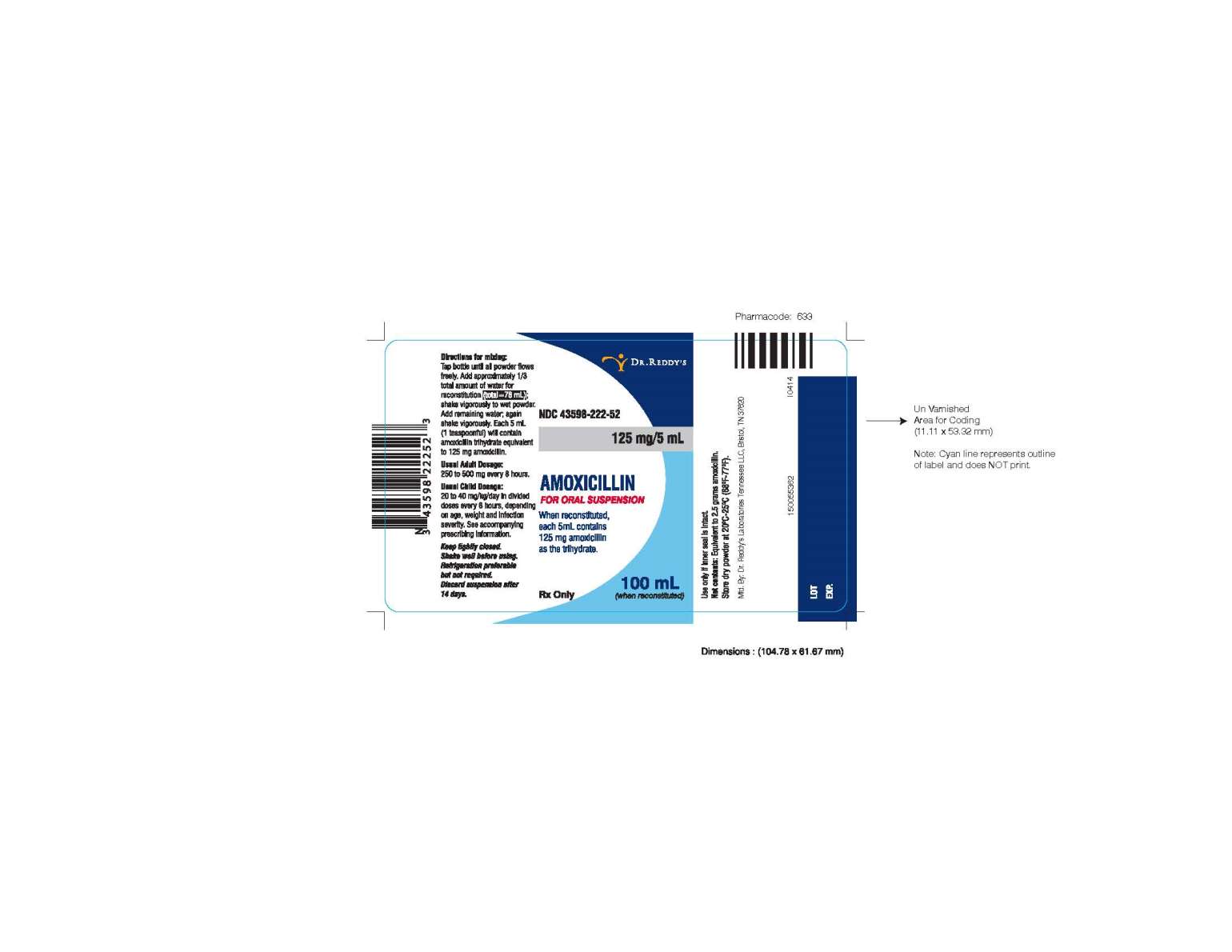 Amoxicillin Powder for Oral Suspension Label Image - 125 mg/5 mL, 100 mL