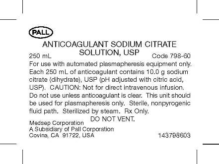 Sodium Citrate Bag Text