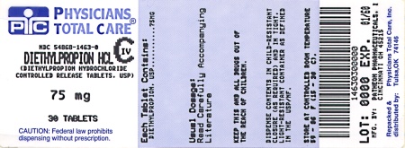 image of 75 mg package label