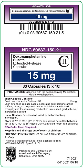 15 mg Dextroamphetamine Sulfate ER Capsules Carton