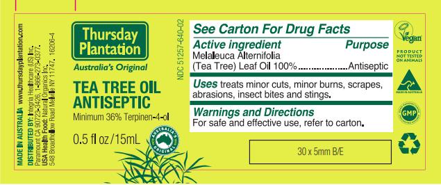Tea Tree Oil 15 mL Label