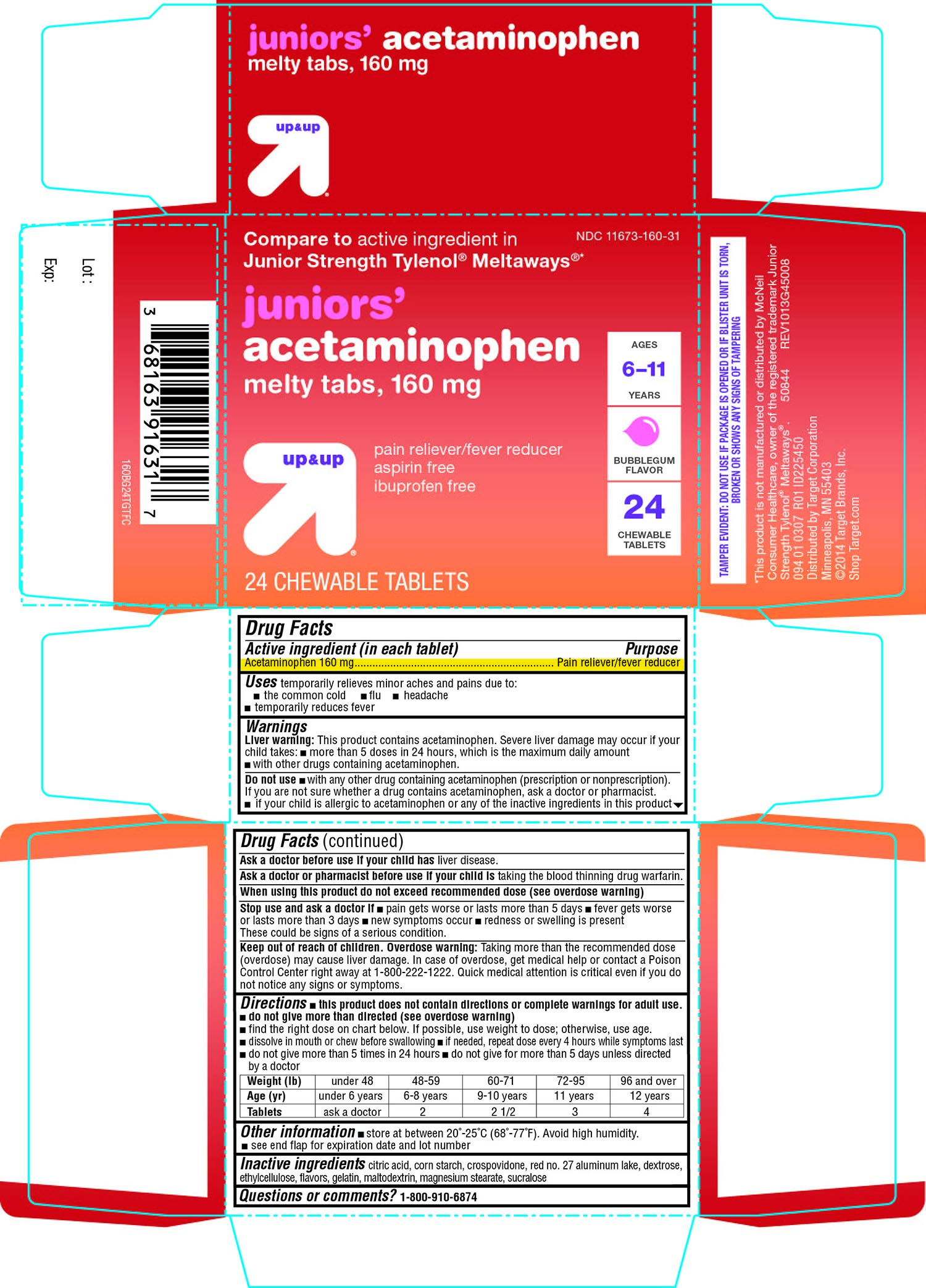 up and up juniors  acetaminophen 