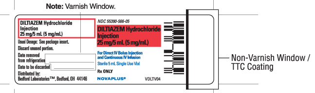 Vial label for Diltiazem Hydrochloride Injection 5 mL