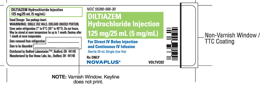 Vial label for Diltiazem Hydrochloride Injection 25 mL
