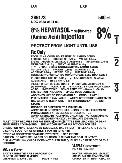8% Hepatasol - sulfite-free (Amino Acid) Injection representative Container Label