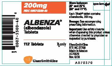 ALBENZA Tablets Label - 200mg