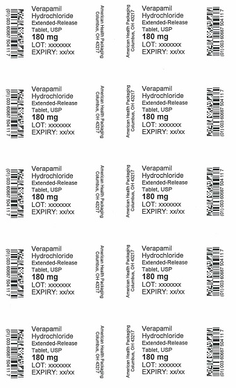 180 mg Verapamil HCl ER Tablets Blister