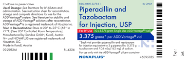 Piperacillin and Tazobactam 3.375 grams Label