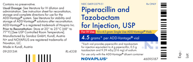 Piperacillin and Tazobactam 4.5 grams Label