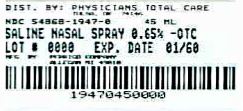 Saline Nasal Spray 0.65%