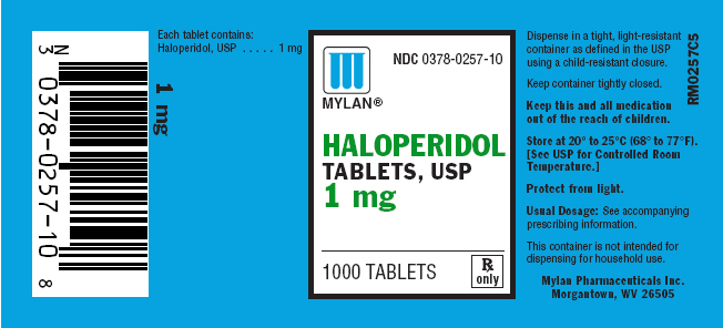 Haloperidol 1 mg in bottles of 1000
