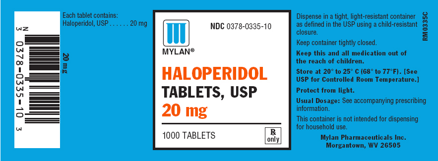Haloperidol 20 mg in bottles of 1000