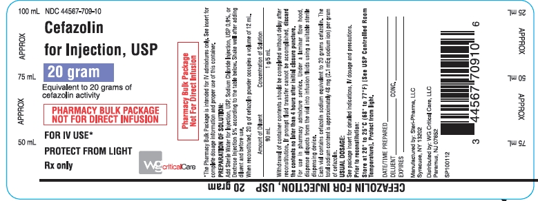Cefazolin for Injection, USP 20 gram, vial label
