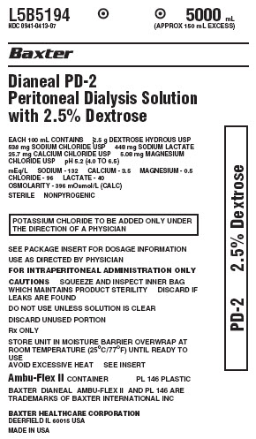 Dianeal PD-2 Pertioneal Dialysis Solution with 2.5% Dextrose
                                5000 mL Container Label