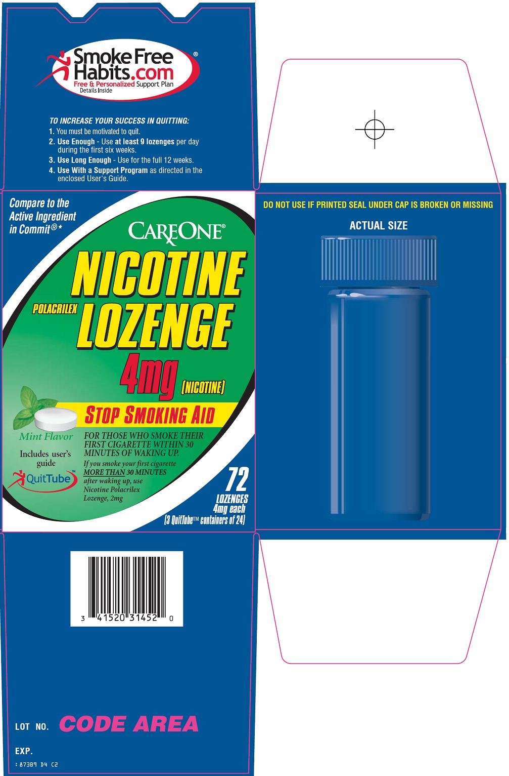 Nicotine Polacrilex Lozenge 4mg (Nicotine) Carton Image 1