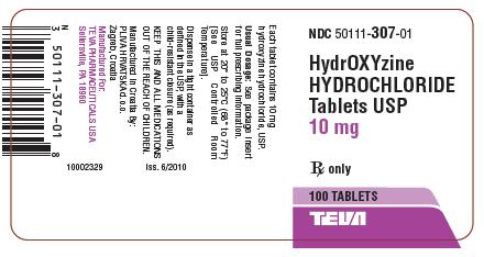 Hydroxyzine Hydrochloride Tablets USP 10 mg 100s Label