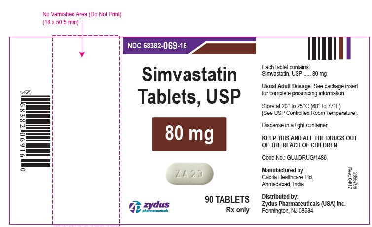 Simvastatin tablets 80 mg