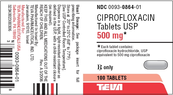 Ciprofloxacin Tablets 500 mg 100s Label