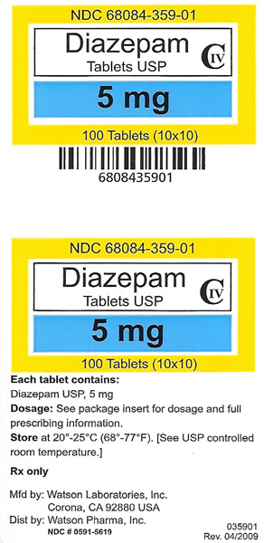 Container Label: Diazepam Tablets 5 mg