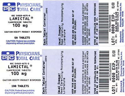image of 2 package labels 100mg 60,100 tablets