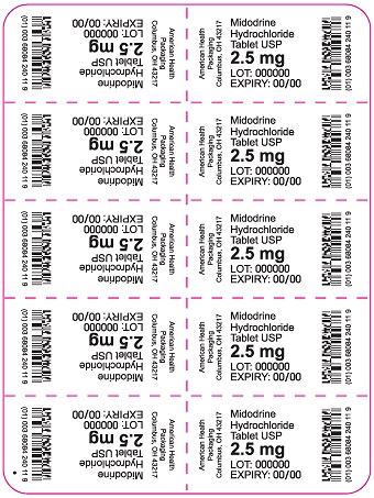2.5 mg Midodrine HCl Tablet Blister