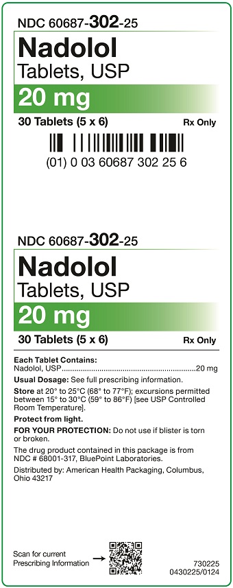 20 mg Nadolol Tablets Carton