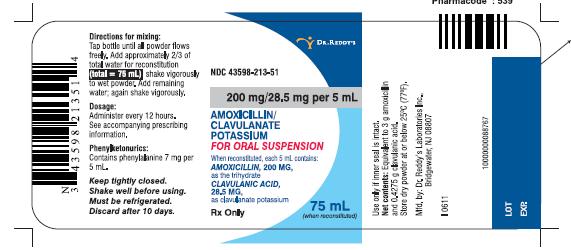 Amoxicillin and Clavulanate Potassium for Oral Suspension Label Image - 200mg/5mL