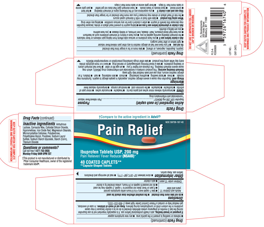 PLD Pain relief coated caplets