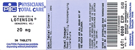 image of 20 mg package label