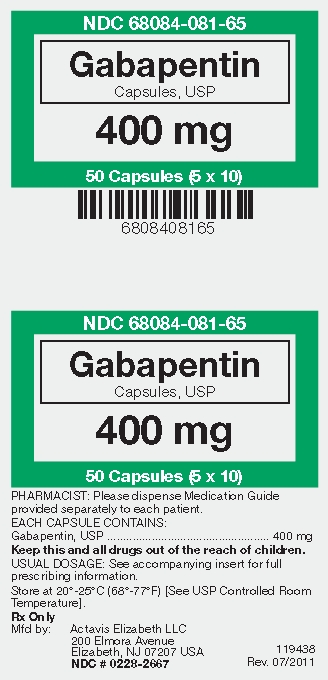 Gabapentin 400 mg capsules (5x10)