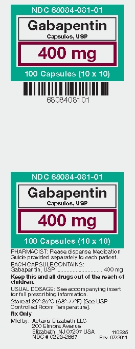 Gabapentin 400 mg capsules (10x10)