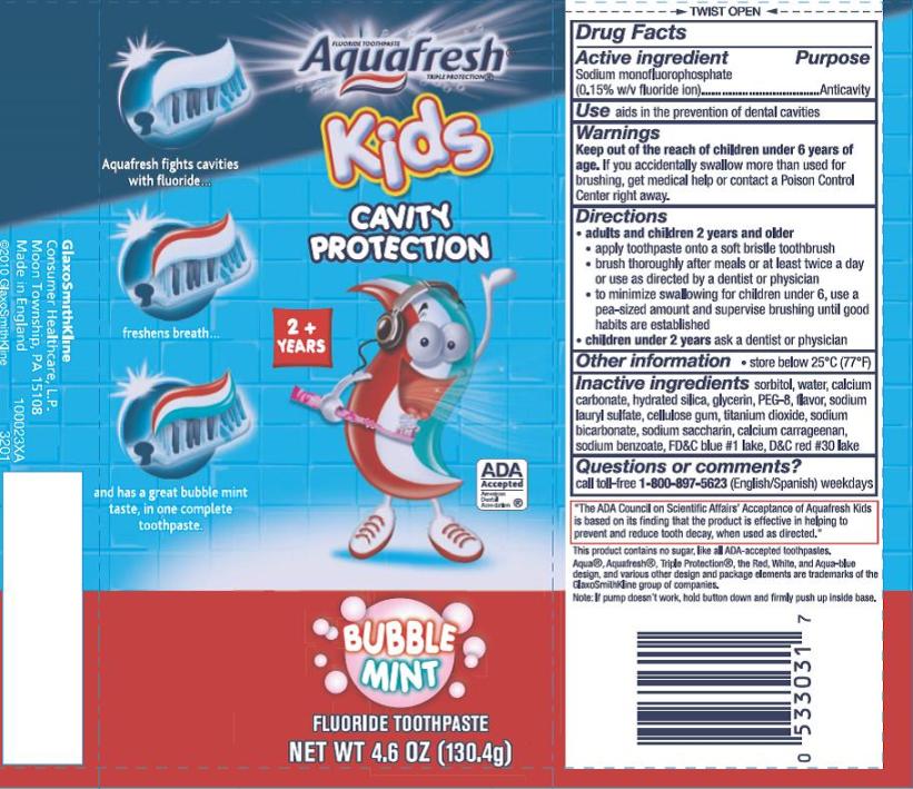 Aquafresh Kids Bubble Mint carton