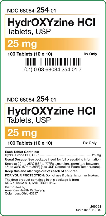 25 mg HydrOXYzine HCl Tablets Carton
