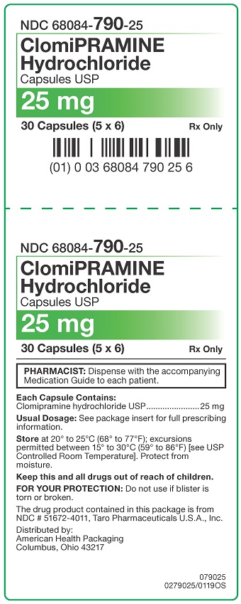 25 mg ClomiPRAMINE HCl Capsules Carton