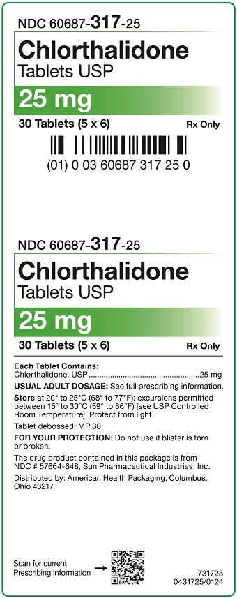 25 mg Chlorthalidone Tablets Carton 30 UD