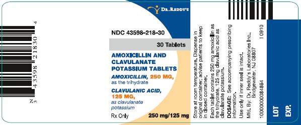 Amoxicillin and Clavulanate Potassium Tablets Label Image - 250mg