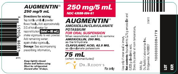 AUGMENTIN for Oral Suspension Label Image - 250mg/5mL