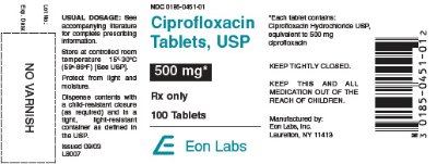 500 mg x 100 Tablets - Label