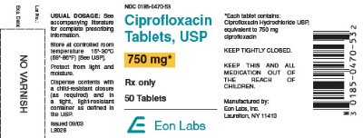 750 mg x 50 Tablets - Label