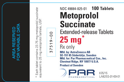 metoprolol succinate 25 mg bottle label