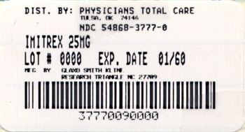 Imitrex Tablet label 25 mg